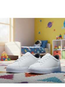 Zapatos Casuales Cómodos Con Suela Blanda Y Cierre De Gancho Y Bucle Para Niños, Unicolor, Nuevos Para Primavera - Blanco - Ver 2