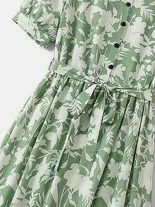 Rusticease Printed Button Down Midi Dress - Multicolor - View 6