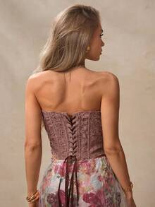 NOVVYNE Áo quây thời trang màu trơn dành cho nữ - màu nâu - Xem 2