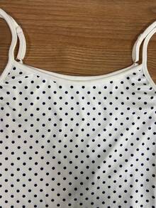 Glimmora Casual Versatile Polka Dot Print Camisole For Summer - Beige - View 3