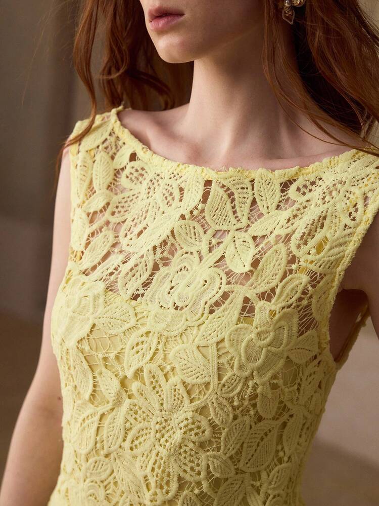 WOMEN'S LACE PATCHWORK FLOWING LONG DRESS
