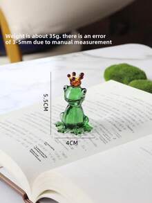 MINKOJA 1pc, Handmade Crystal Frog Statue | Cute Green Frog Ornament, Suitable For Holiday And Table Decoration, Home Decoration, Valentine's Day, St. Patrick's Day, Easter, Party Gift,Easter,Easter Gift,Miniature Things, - Multicolor - View 13