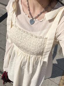 FRIFUL Women's Fashionable Vacation Cute Style Halter Top - White - View 7