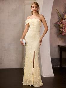 MOTF Soiréza ELEGANT 3D FLORAL DRESS, SPRING/SUMMER - Yellow - View 6