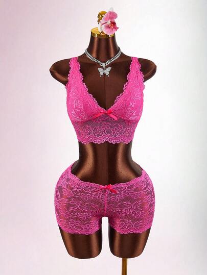 Amplova 2026 New Y2K Style Sheer Lace Top And Mini Shorts Set For Women