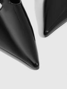 CUCCOO SZL Women's Pointed Toe Lace-Up Design Elegant High Heels - Black - View 4