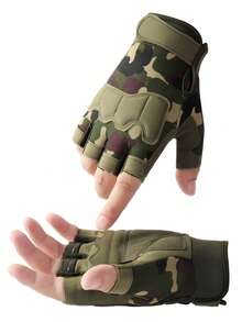 1PC Anti Slip Wear Resistant Breathable Shock Absorbing Protective Tactical Half Finger Gloves Men Women Outdoor Cycling Fitness Training Sports - Multicolor - View 2