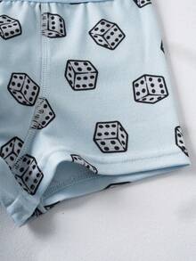 MONOPOLY X SHEIN 男童舒适柔软卡通图案字母弹力腰带三角裤 - 彩色 - 查看 8