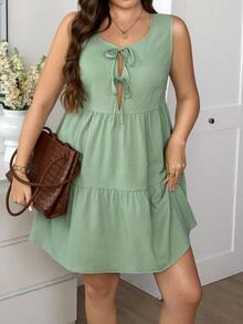 SHEIN LUNE Plus Size Casual Uniwersalna Sukienka Mini Bez Rękawów Z Wiązaniem Z Przodu Kokarda Zielona Letnia Sukienka Damska Zielona Sukienka Letnia Codzienna Sukienka Oliwkowa Sukienka Szałwiowo-zielona Sukienka Sukienka z Falbanką Spódnica z Falbanką Sukienka Wakacyjna Stroje Wakacyjne Dla Kobiet Eleganckie Sukienki Dla Pań Sukienka na Ukończenie Szkoły Dla Kobiet Sukienki Dla Gości Weselnych Strój Plażowy Dla Kobiet Letnia Sukienka Sukienka Na Dzień Matki Sukienka w kształcie litery A, Sukienka Maxi Wyszczuplająca Talię, Koncertowe Stroje Biurowe Dla Kobiet Damska Sukienka Codzienna Damska Zielona Sukienka Damskie Sukienki Letnie Damskie Sukienki Codzienne Damskie Sukienki Wiosenna Damska Sukienka Piknikowa Dla Kobiet Damskie Sukienki Letnie Damskie Sukienki Damskie Sukienka Damska Ubrania Sukienka 66499927 Sukienka Damska Sukienka Wysokiej Jakości Sukienka Letni Strój - Zielony - Zobacz 7
