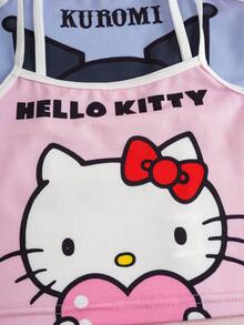 HELLO KITTY AND FRIENDS | SHEIN 少女卡通印花休闲内衣套装 - 粉色 - 查看 8