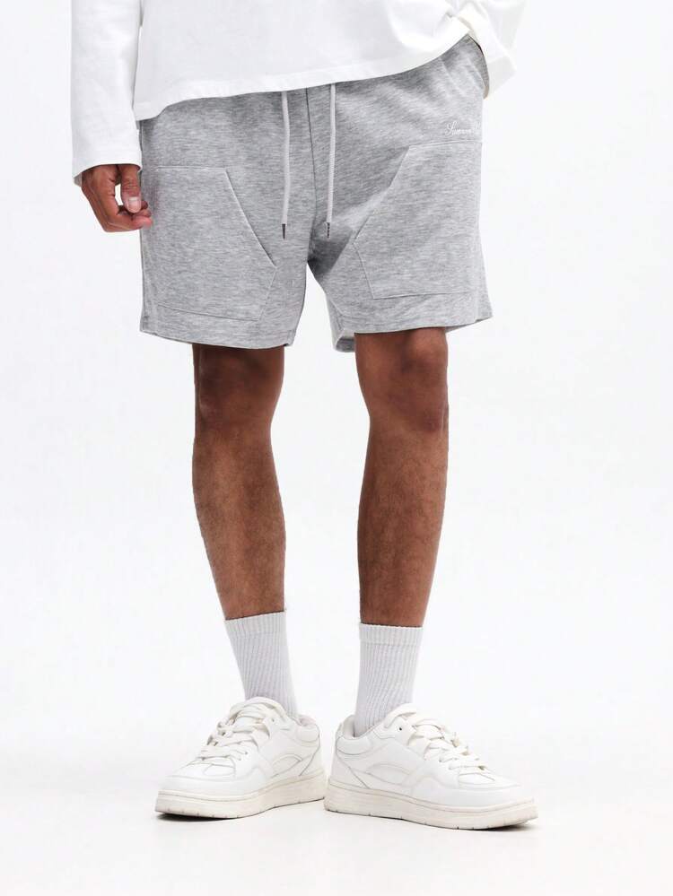 SUMWON Men's Casual Grey Drawstring Shorts With Side Pockets Summer Lounge Jogger Style Comfort Fit Active Wear Heather Sweat Shorts, Shorts For Men Casual, Jogging Shorts For Men
