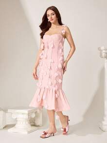 CUCCOO CHICEST Zapatos de mujer nuevos de verano, de malla con lazo, punta cuadrada, tacón de aguja, sandalias dulces color champán para uso exterior - Champán - Ver 3