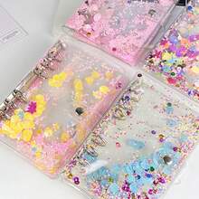Zazumi A6 Size Transparent Colored, Shell Spiral Notebook Set, Simple 6-Hole Loose-Leaf Notebook Cover, Stickers, Adhesive Paper, School Supplies, Must-Have For The New Semester - multi-color - View 5
