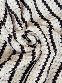 SHEIN 两件套孕妇休闲性感条纹露背系带可调节上衣和短裤套装 - 黑與白 - 查看 6