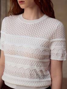 MOTF PREMIUM WOMEN'S SHORT SLEEVE KNIT TOP, CASUAL & DATE WEAR, SPRING/SUMMER - White - View 2