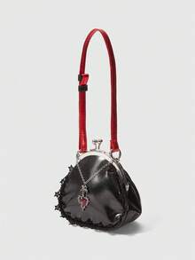 ROMWE Grunge Punk 晚宴手拿包，女士身着旗袍，手提包，宴会晚宴手提包，社交名媛派对晚礼服小包 - 黑色 - 查看 2