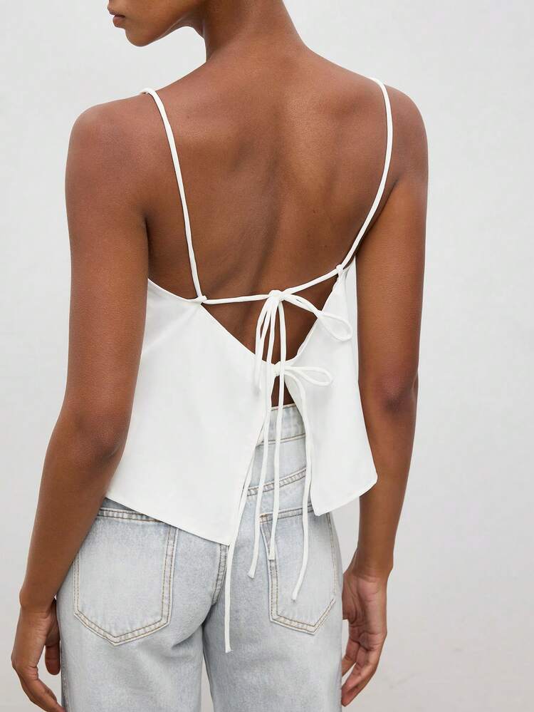 SHEIN Maija MAIJA Urlaubs Blumen Wickel Taille Ärmellos Camisole Top