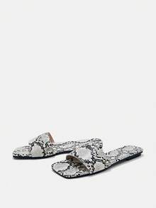 Giày Sandal Nữ In Hình Da Rắn, Giày Sandal Thời Trang Mùa Hè - Nhiều màu - Xem 9