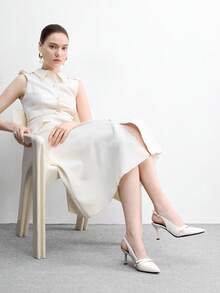 CUCCOO BIZCHIC 女士尖头低帮性感细跟高跟鞋，四季皆宜，适合户外通勤、宴会、派对等场合。 - 米色 - 查看 6