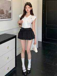 K-Vae 性感芭蕾舞风格A字防走光裙 - 黑色 - 查看 5