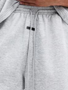 SUMWON Bộ đồ thể thao nam Essentials gồm áo tank top cổ tròn và quần short cùng màu, gồm hai mảnh, thích hợp mặc ở nhà vào mùa hè. - Xám - Xem 6