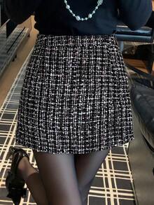 DAZY Women's Elegant A-Line Skirt, Suitable For Commuting, Parties, Birthdays - Black - View 2