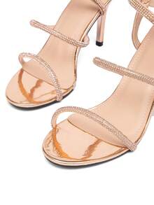 CUCCOO SZL Giày sandal cao gót quai ngang đính pha lê thời trang, gợi cảm, thích hợp cho các buổi hẹn hò, gặp gỡ, tiệc tùng và các dịp khác. - Rượu sâm banh - Xem 8