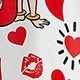Red on white background