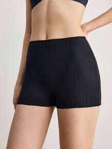 Ocili Women's Cotton Safety Shorts, Solid Color Underpants, Anti-Chafing Shorts - Black - View 4