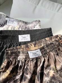 Comfortcana 3pcs Women's Casual Solid Color & Camouflage Print Shorts - Dark Grey - View 4