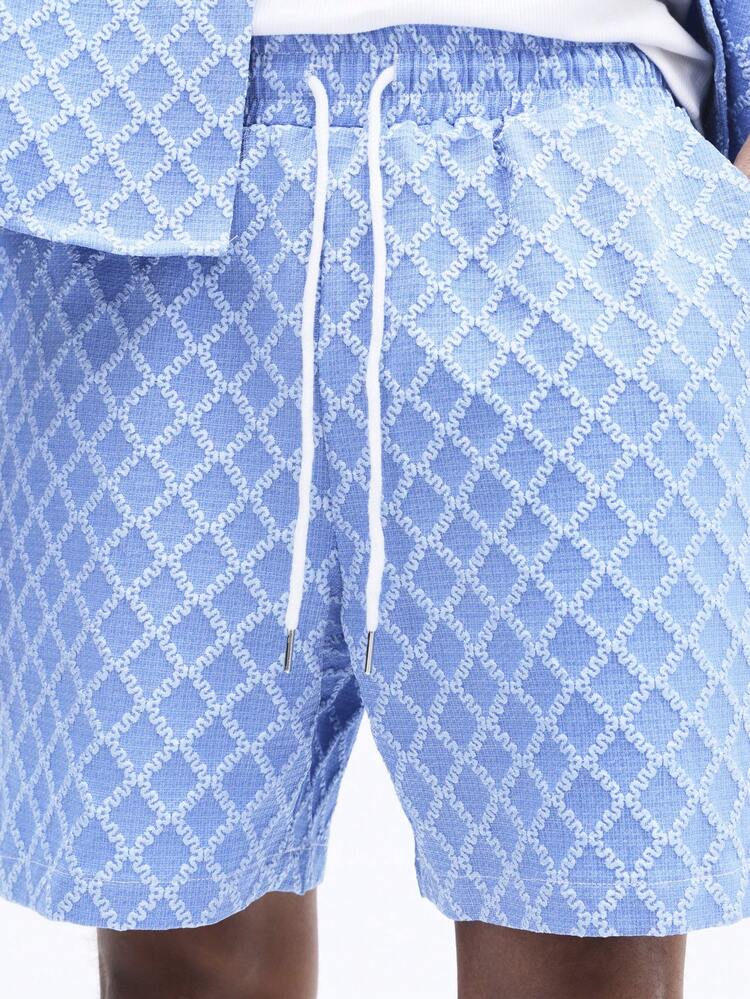 Geometric Pattern Shirt And Shorts Set