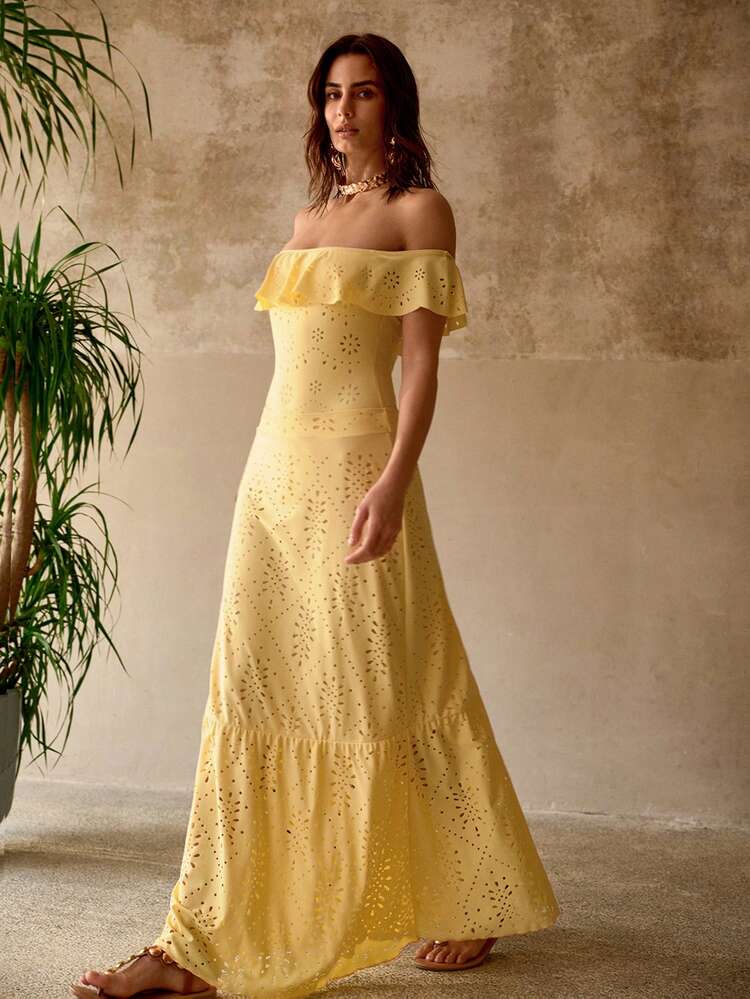 ELEGANT FLORAL LASER ENGRAVED PATCHWORK FABRIC ONE-PIECE SWIMSUIT, SUITABLE FOR BEACH & HOLIDAY