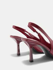 CUCCOO CURVES Sapatos femininos de bico fino em verniz bordô, com design vibrante, versáteis e modernos para o dia a dia. Sapatos de salto alto. - Borgonha - Ver 9