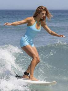 Swim SPRTY 女士26SS春夏沙滩套装，女士吊带比基尼套装，两件套，优雅精致的包边设计，细肩带，舒适内裤，适合夏季度假、海滩、泳池、日常穿着 - 薄荷藍 - 查看 7