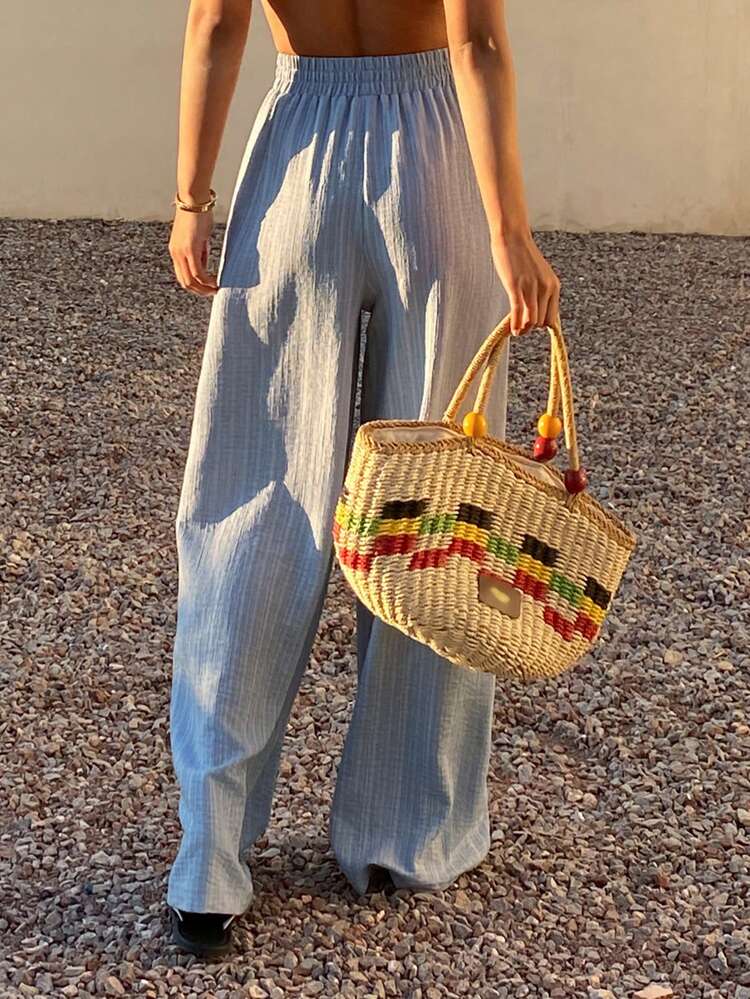 Women's Elastic Waist Casual Loose Pants For Vacation Summer