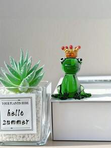 MINKOJA 1pc, Handmade Crystal Frog Statue | Cute Green Frog Ornament, Suitable For Holiday And Table Decoration, Home Decoration, Valentine's Day, St. Patrick's Day, Easter, Party Gift,Easter,Easter Gift,Miniature Things, - Multicolor - View 11