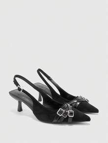 CUCCOO BIZCHIC 休闲通勤简约时尚尖头女式高跟鞋 - 黑色 - 查看 2