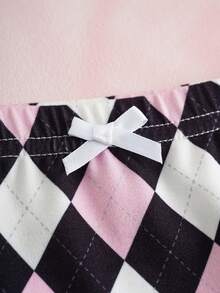 HELLO KITTY AND FRIENDS | SHEIN 少女卡通印花休闲内衣套装 - 粉色 - 查看 5