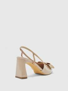 CUCCOO BIZCHIC Women's Chunky Heel Pointed Toe Comfortable Fashion Office & Party Shoes - Apricot - View 10