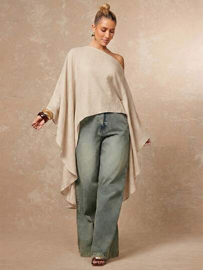 Lumalex Spring/Summer Women's Solid Color Asymmetric Shoulder Casual Versatile Top  For Women Holiday Party Old Money Outfit Rave Festival Outing Swim Vacation Elegant Easter Bohemian BOHO Sea Beach Hot Outdoor Richly Layered Wedding Season Banquet Coming Of Age Ceremony Beach Seaside Ladies' Sleeveless Dress Formal Dress Dinner Dress Wedding Guest Dress Cruise Dinner Dress Birthday Dinner Dress, Spring Wedding Guest Dress,Graduation,Going Out,Birthday, Luxury