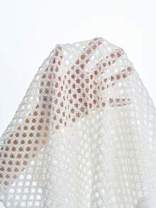 PAVTROS Men's Short Sleeve Round Neck T-Shirt, Hollow Mesh Jacquard Fabric - White - View 6