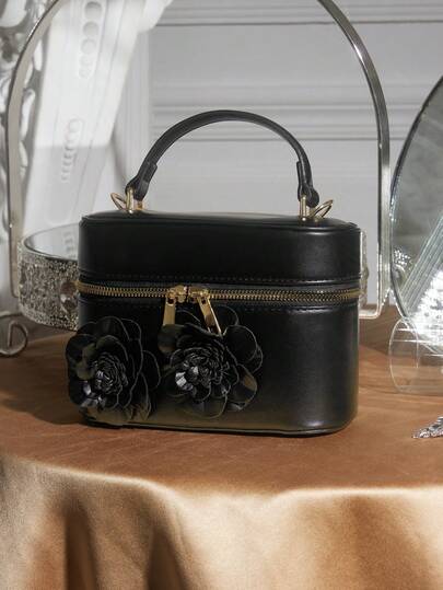 SHECARRY Ladies Stylish And Elegant Handbag, Three-Dimensional Flower Decoration, Valentine's Day, New Year