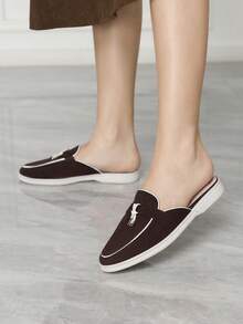 Sleekvia 女士平底乐福鞋玛丽珍露跟套脚深棕色流苏吊坠休闲通勤女鞋度假 - 咖啡棕 - 查看 3