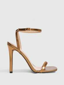 CUCCOO SZL 女士优雅简约高跟凉鞋，通勤必备 - 銅色 - 查看 3