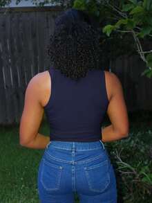 Steph T Women Tank Tops & Camis - Navy Blue - View 2