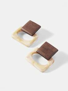MOTF PREMIUM Pre Wood Spliced Acrylic Earrings - White - View 8