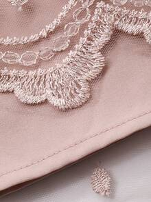 Joudiya Đầm midi hoa nhí thêu màu hồng bằng vải organza, thanh lịch cho mùa xuân và mùa hè, thích hợp cho Ngày Valentine, đám cưới, tiệc tùng, các dịp trang trọng, thời trang, đi làm, eo ôm, tay xòe, kiểu đầm chống nắng dành cho nữ. - Hồng - Xem 10