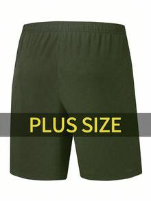 KRYTIVO Short de sport décontracté pour hommes grande taille avec cordon de serrage et poches zippées - Militaire verte - Voir 3