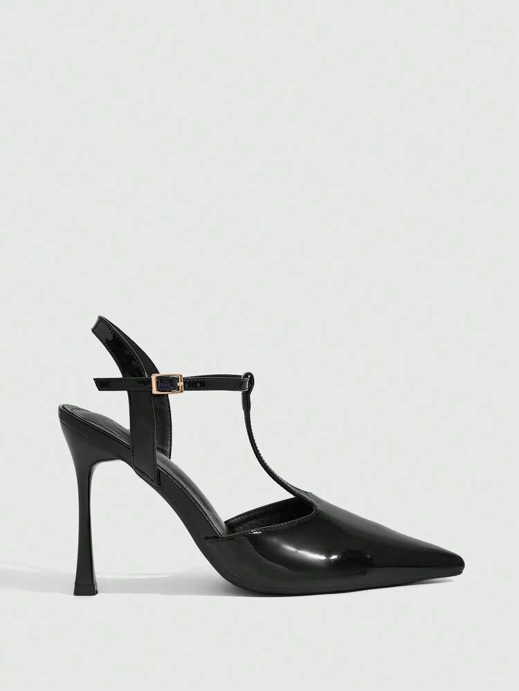 CUCCOO SZL Women's Pointed Toe Buckle Design Fashionable Elegant High Heels