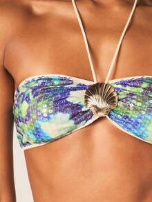 MISSGUIDED Sequin Tie Dye Halter Bandeau Bra Top And Maxi Skirt Co-Ord Set Two Piece Outfit Summer Festival Party Wear - Multicolor - View 5